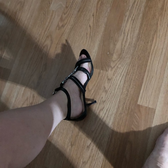 First Pic Copy Never Wore When Bought Coach Sandals Black Leather 3” heels - Picture 9 of 9